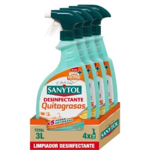 Desinfectante quitagrasas vegano de Sanytol.